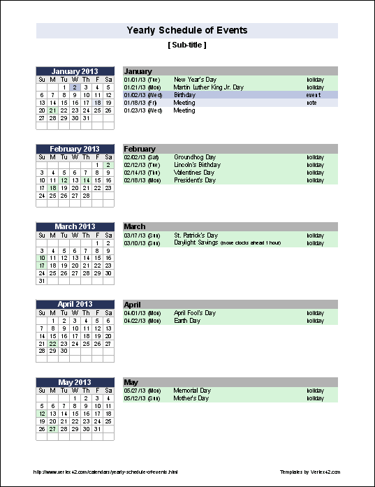 Hr Calendar Of Activities 2020 Sample
