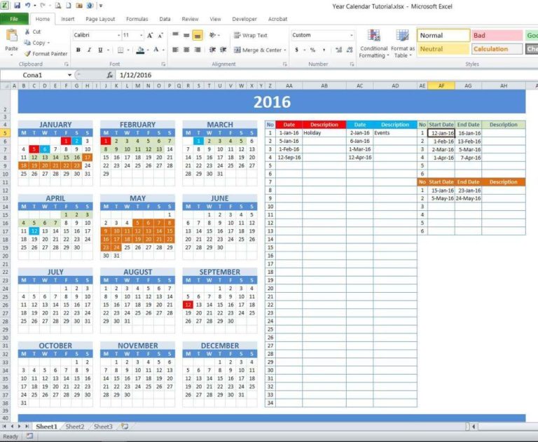 How To Create A Calendar Spreadsheet In Excel