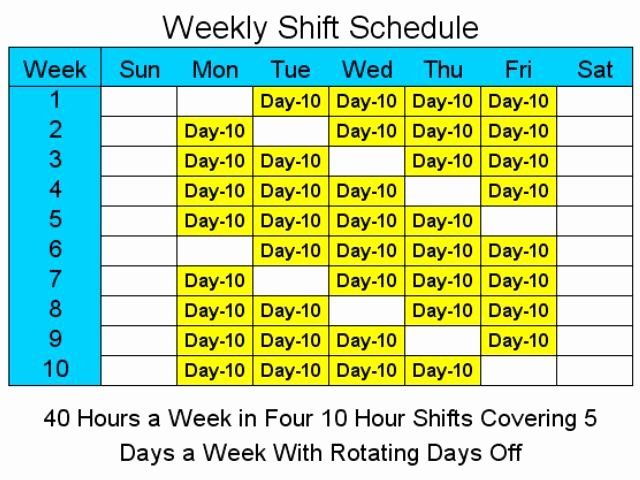 Rotating 8 Hour Shift Schedule 24/7 Shift Coverage