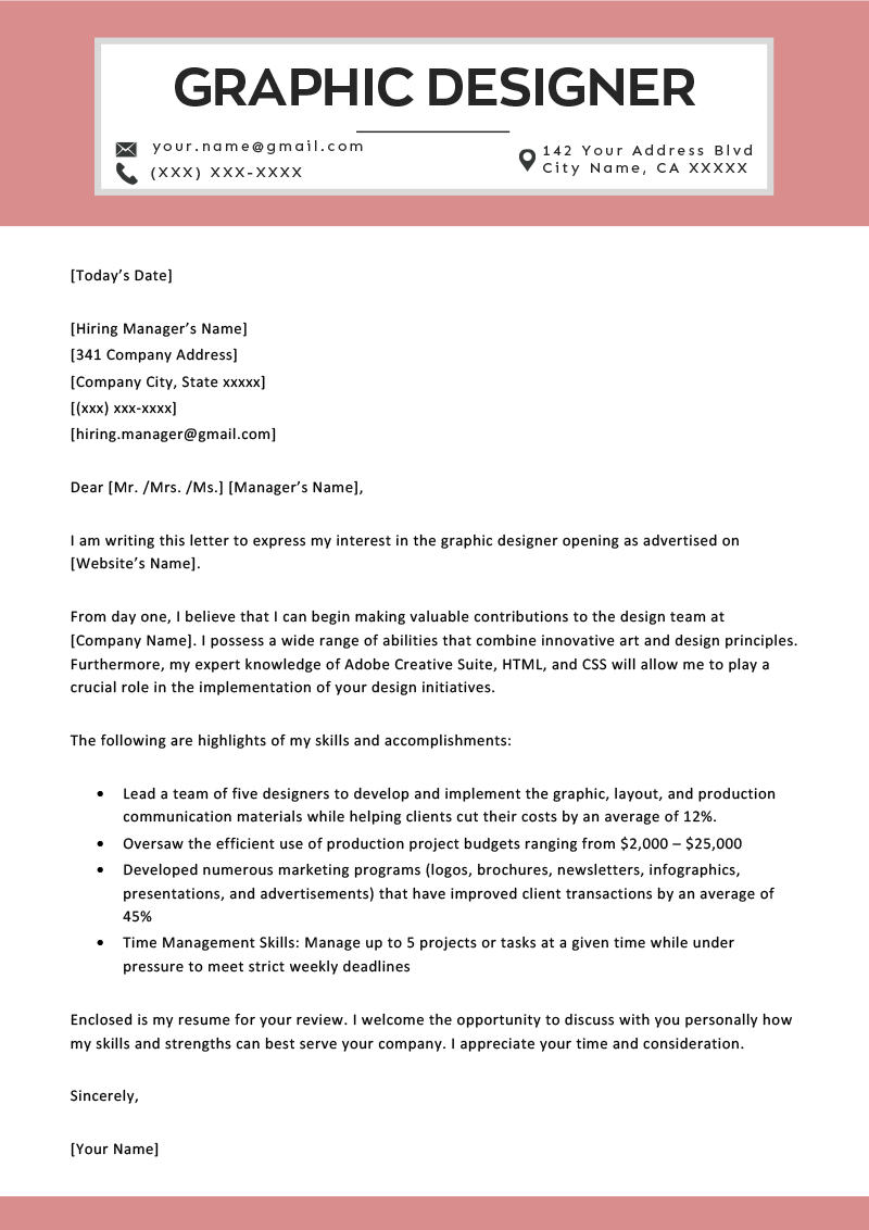 Creative Cover Letter Examples