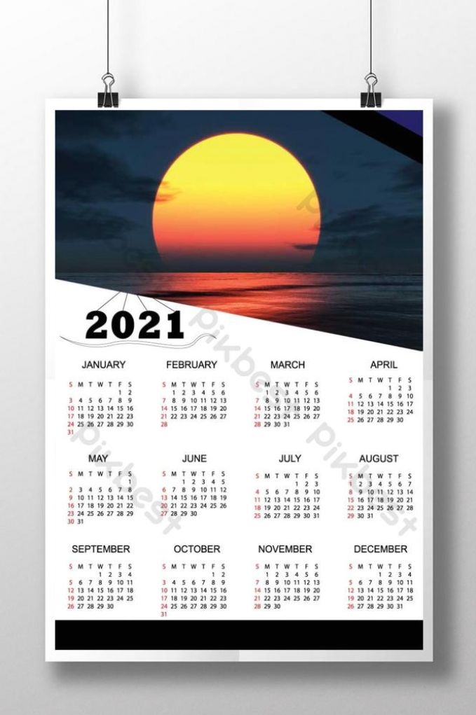 One Page Calendar Design 2021