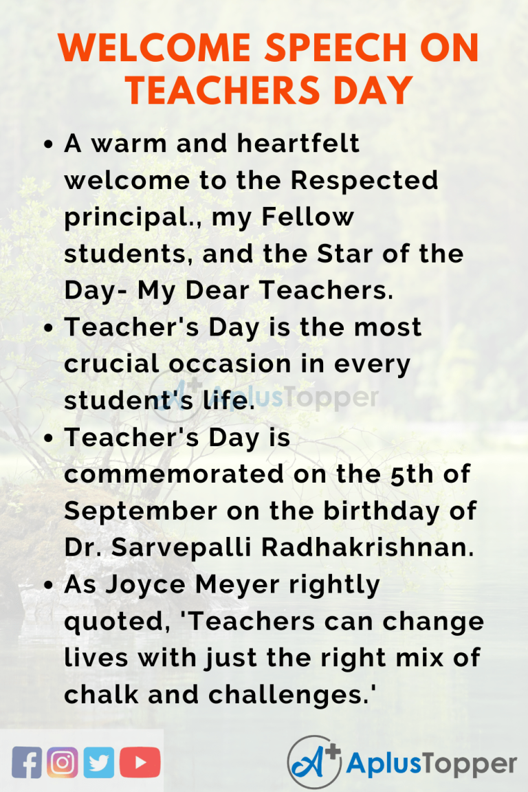 How To Start A Welcome Speech For Teachers Day