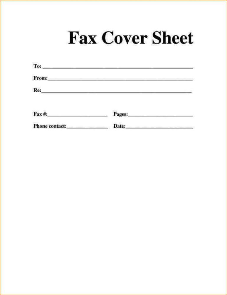Cover Sheet Sample