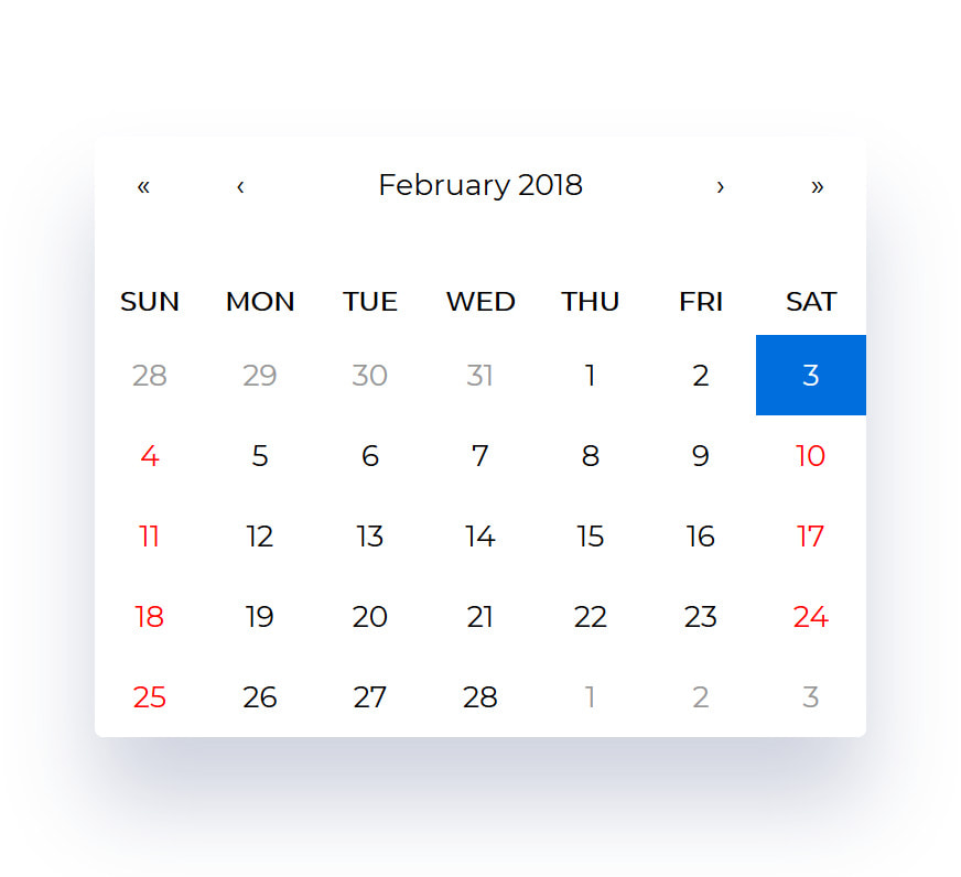 React Js Calendar Example