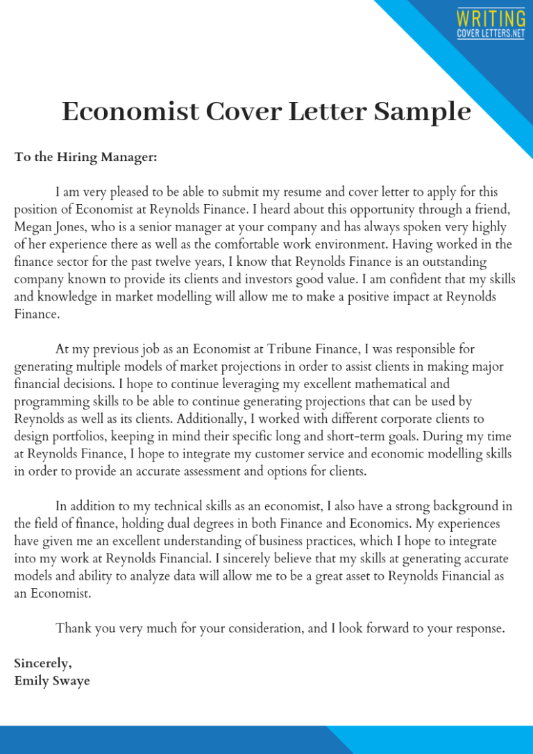 Economics Motivation Letter