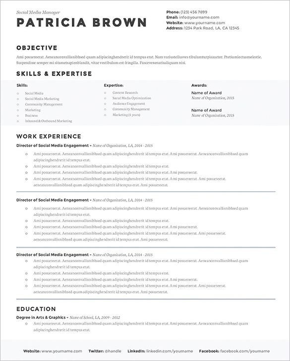 Resume Template Examples 2021