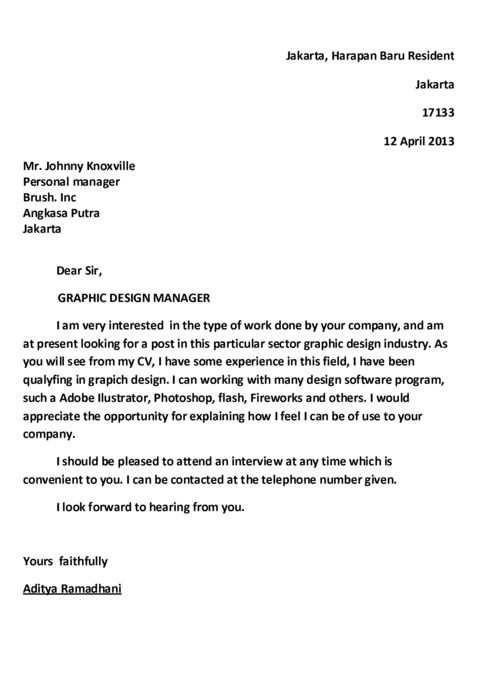 To Write A Letter For Job