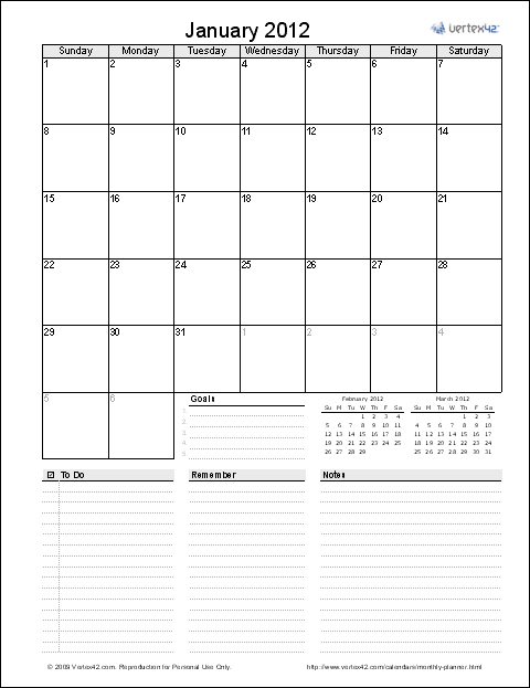 Monthly Planner Example