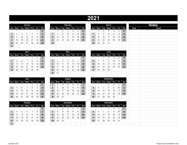 2022 Calendar Indesign Template Free