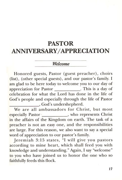 speech on church anniversary