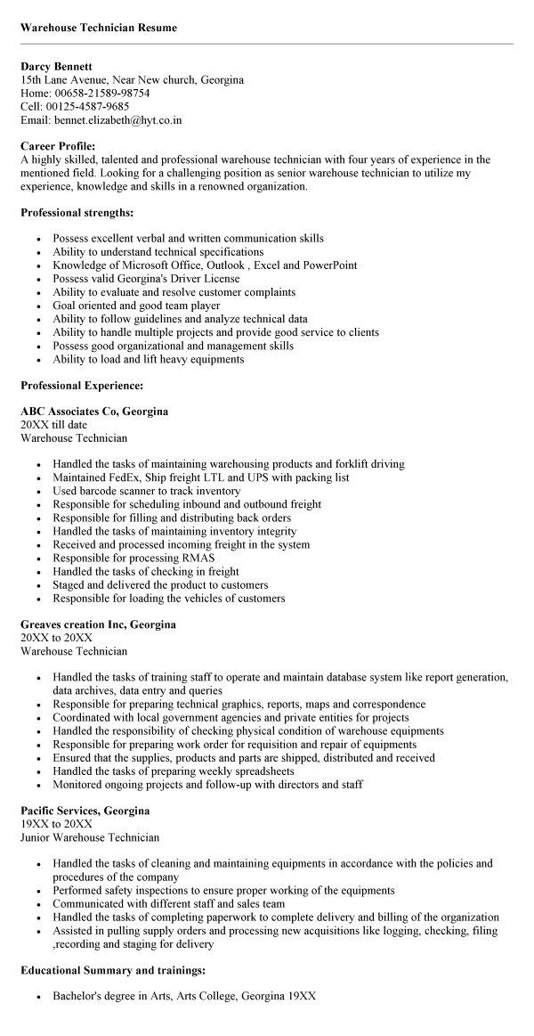 Technical Resume Examples