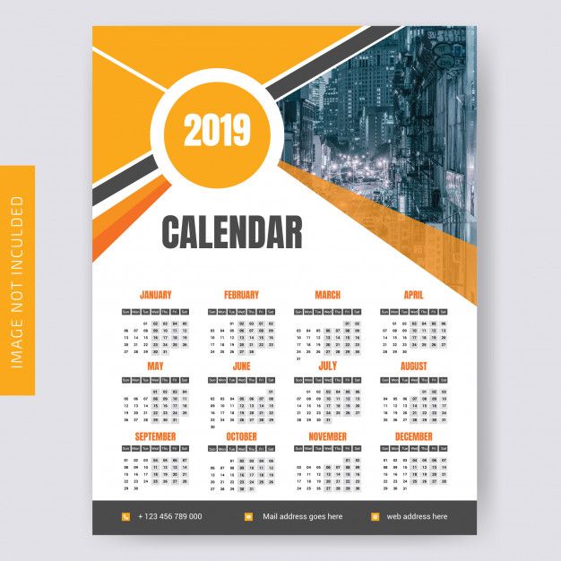 Single Page Calendar Design 2020
