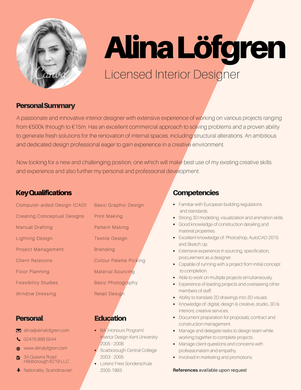 Resume Layout Design Examples