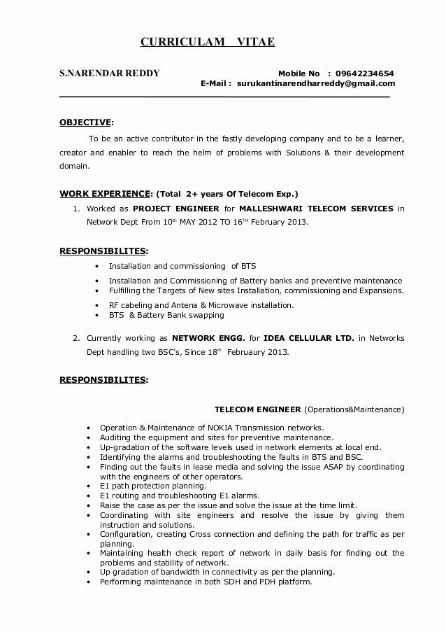 Network Engineer Resume With No Experience