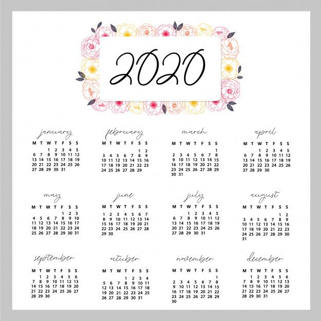 Birthday Calendar Design 2020