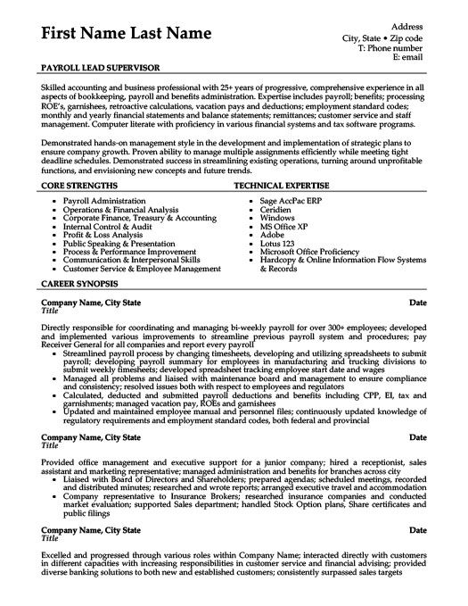 Production Supervisor Resume Examples