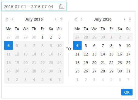 Calendar Angular Example