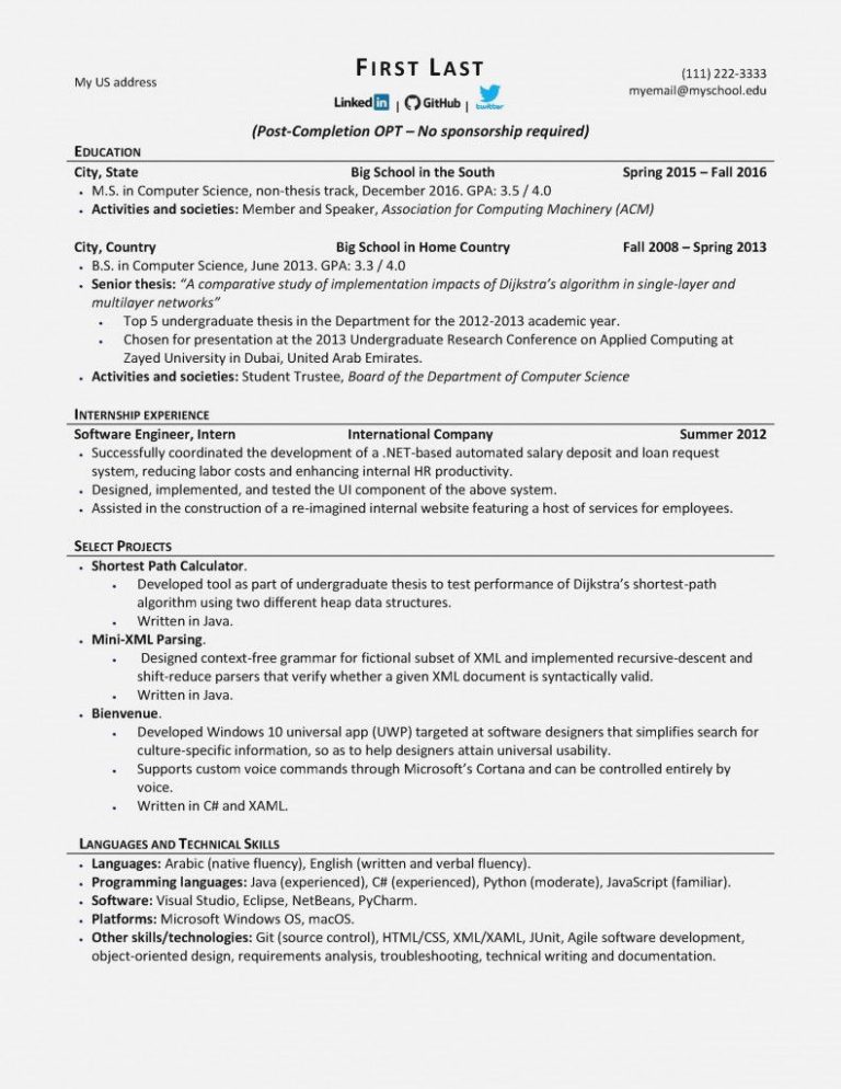 Software Engineer Resume Reddit