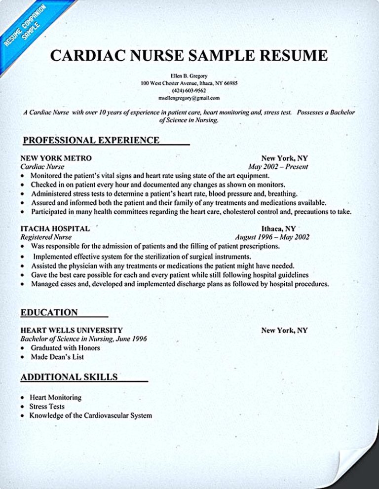 Professional Resume Examples Nursing