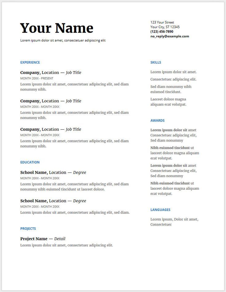 Google Resume Examples