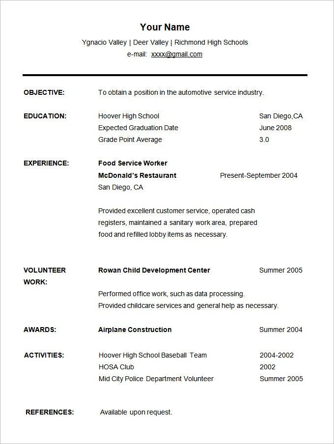 Best Cv Examples For Students