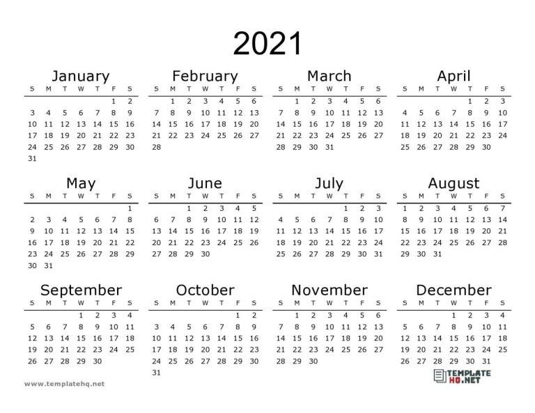 Calendar Samples 2021