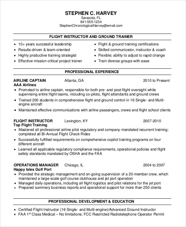 Flight Attendant Cv Summary