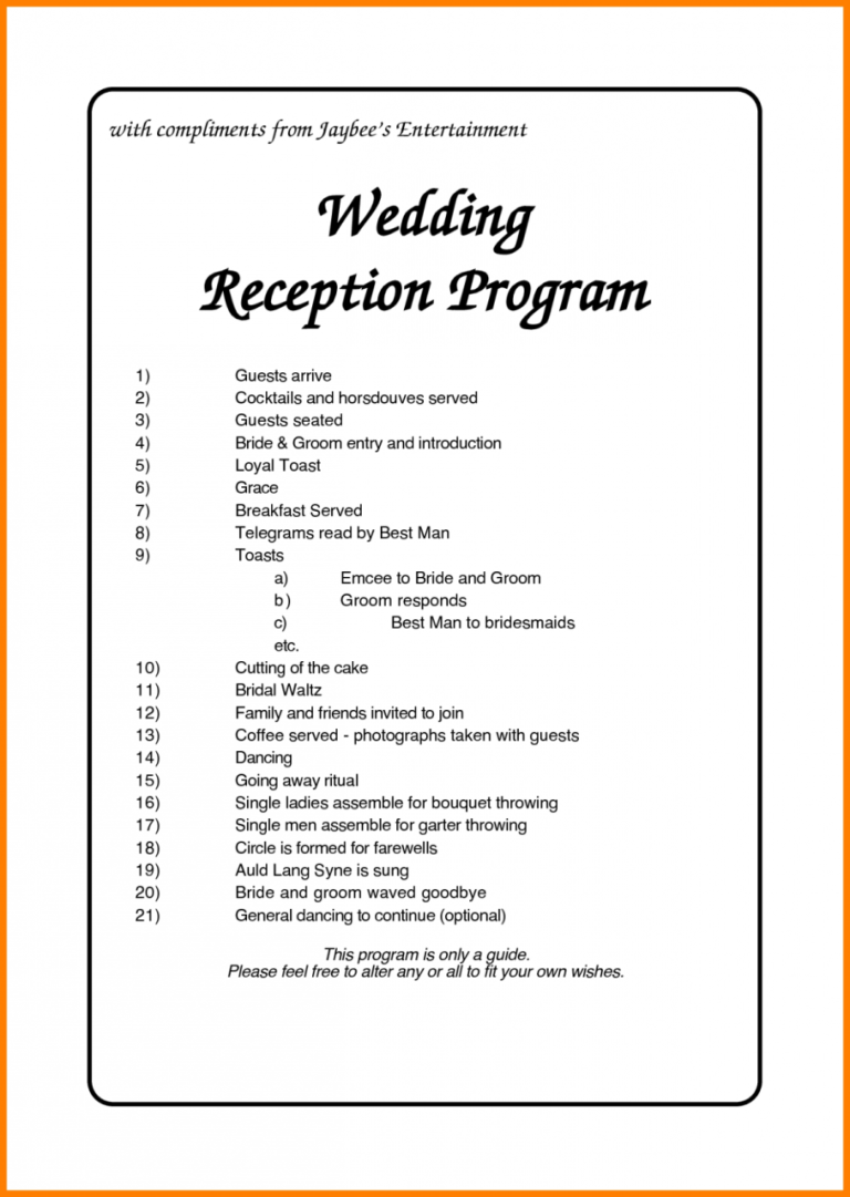 How To Mc A Wedding Template