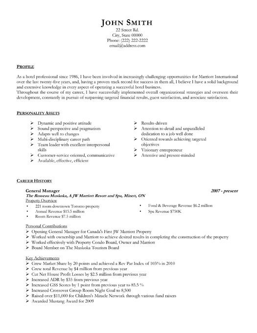 General Manager Resume Examples