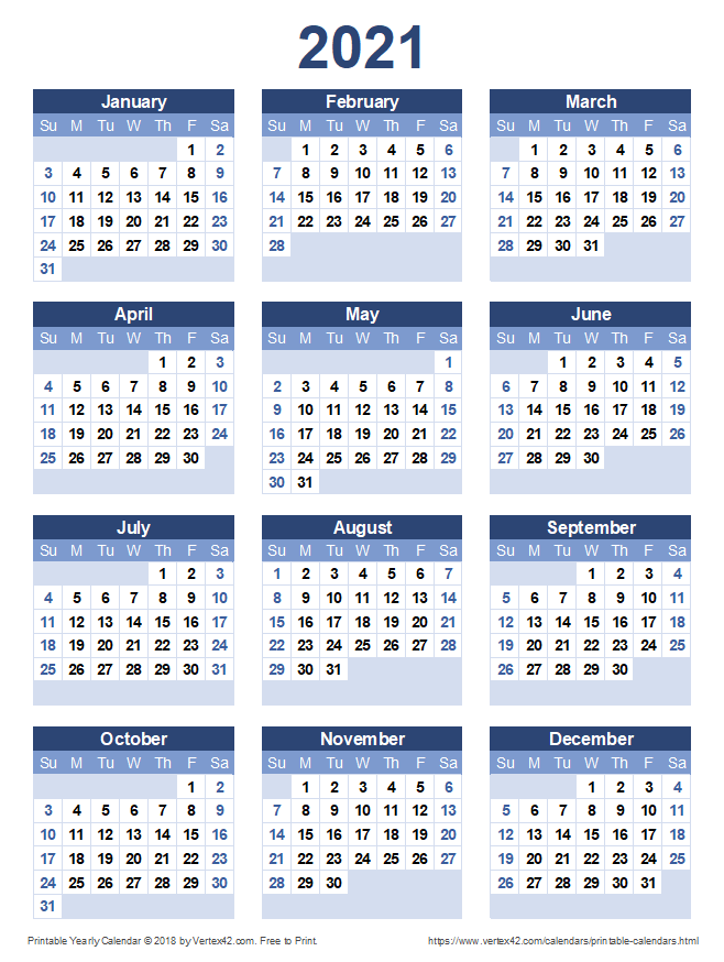 New Year Calendar Design 2021