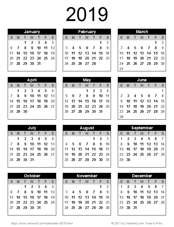 Calendar Layout For Printing