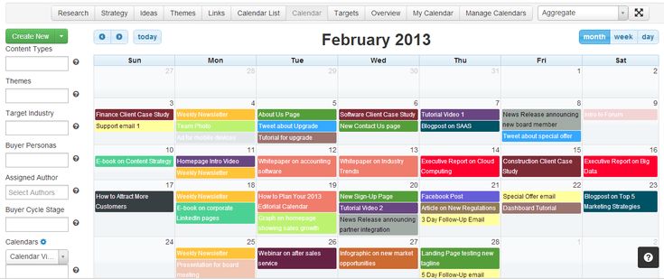 Social Media Marketing Calendar Example
