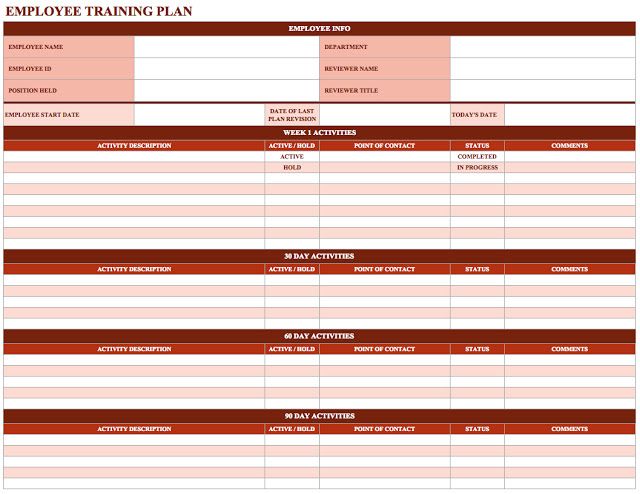 Sample Employee Training Schedule