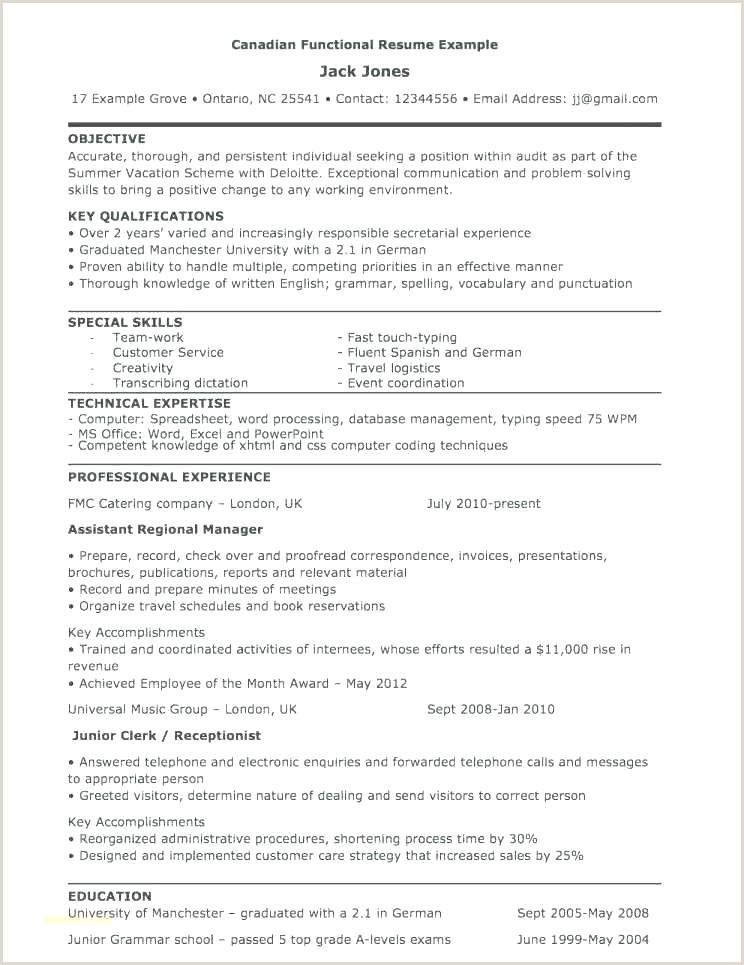 Resume Cv Example Canada