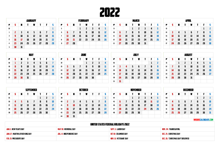 Calendar Template 2022 Design