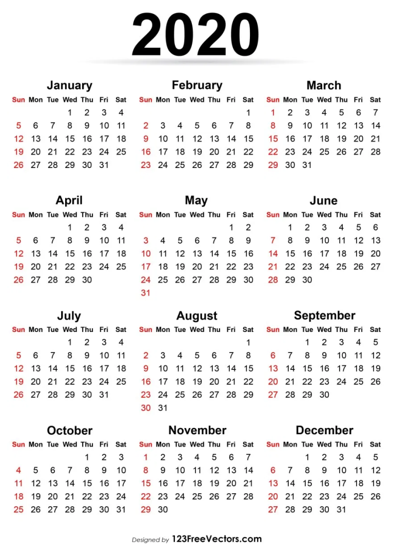 Adobe Illustrator Calendar Template