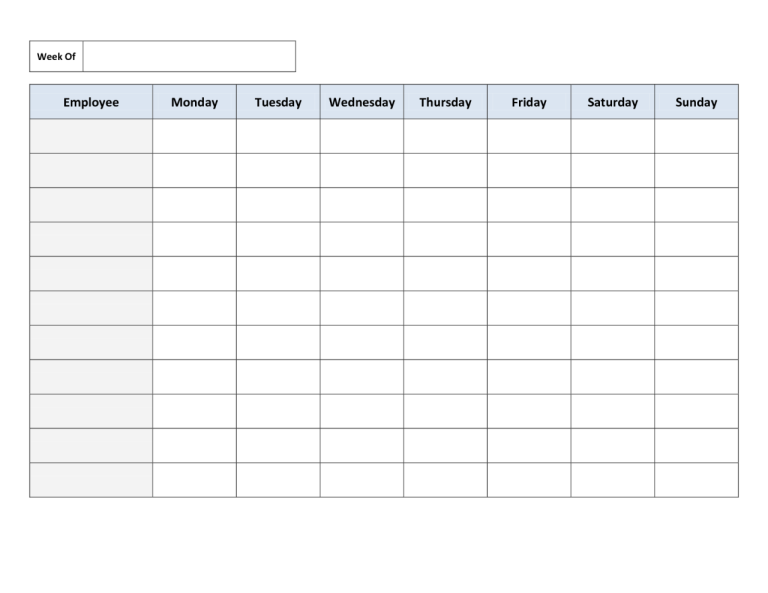 Schedule Excel Example