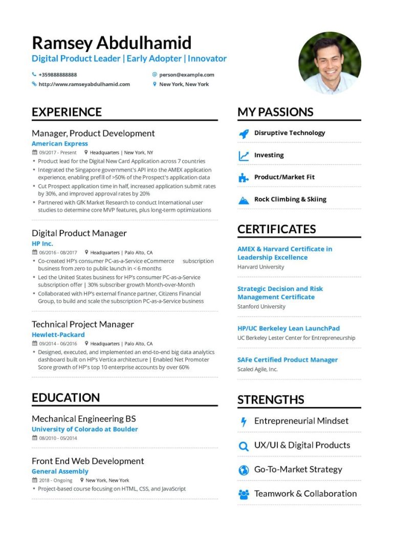 Product Manager Resume Examples