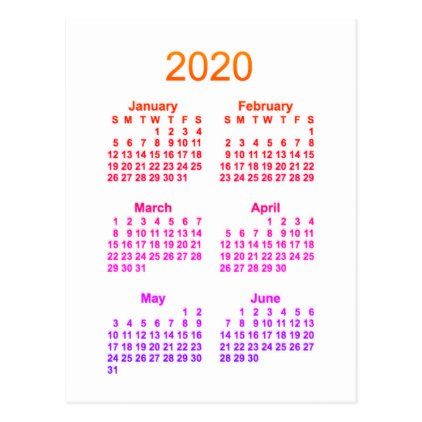 6 Month Calendar Design
