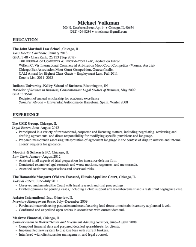 Detailed Resume Sample