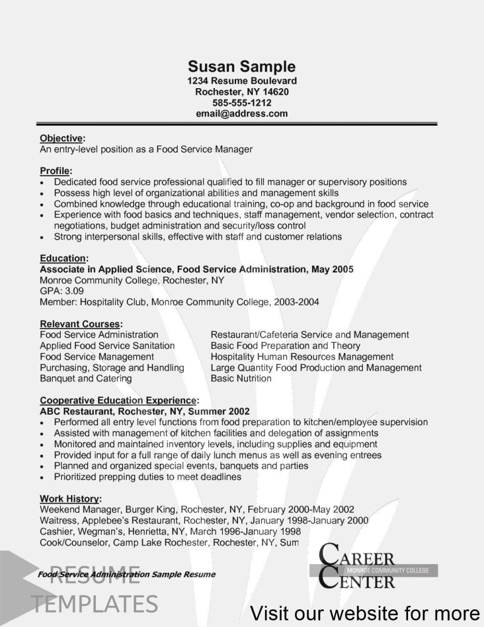 Contract Position On Resume Example