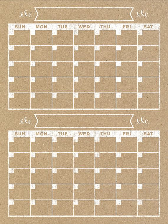2 Month Calendar Design