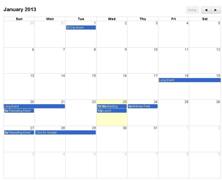 Php Week Calendar Example