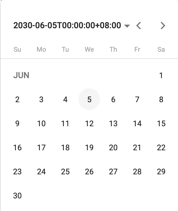 Angular Material Calendar Example
