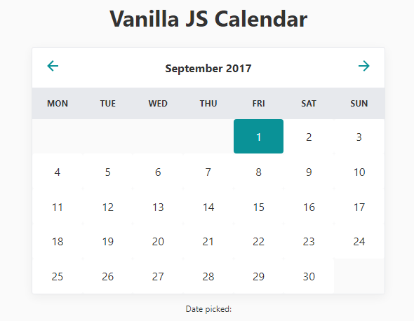 Calendar Popup.js Example