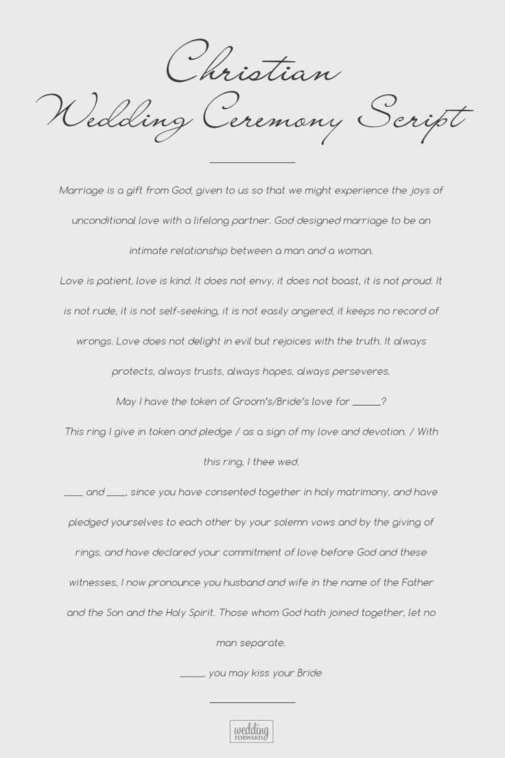 Sample Script For Christian Wedding Ceremony