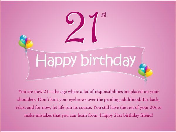 Best Friend 21st Birthday Wishes