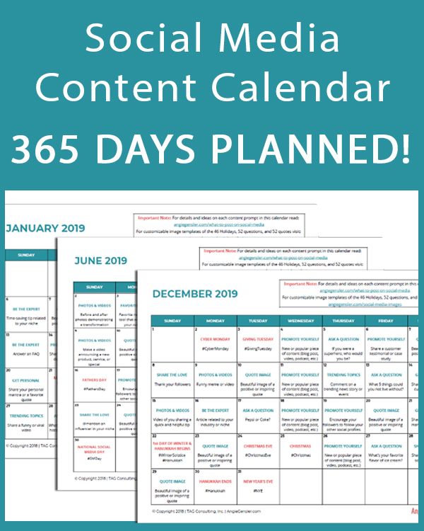 Example Of Content Calendar