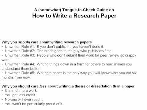 How To Write A Seminar Work