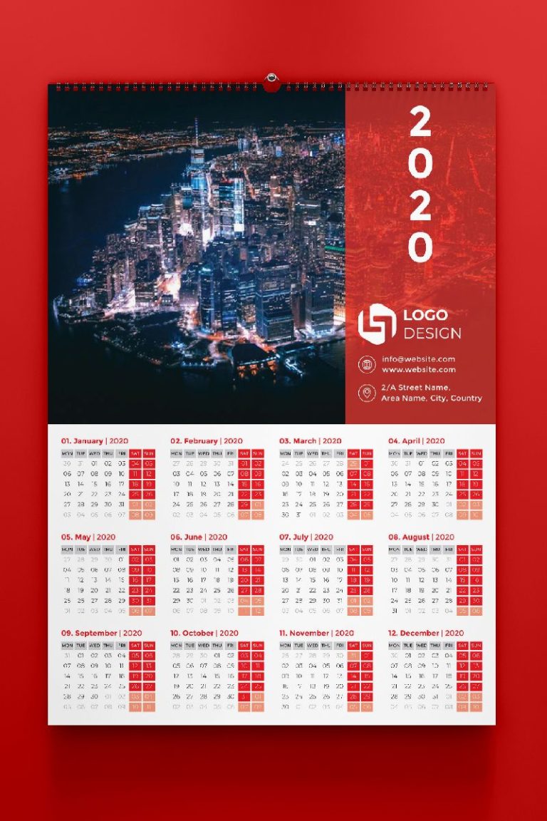 One Page Calendar Design Template